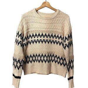 Skies Are Blue Womens Fair Isle Knit Sweater Sz S Preppy Heritage Nordic Chunky